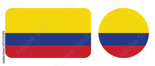 Colombia flag. Flag of Colombia. Colombian flag on fabric surface. Republic of Colombia.  Illustration over white background © Quirk Craft Studio