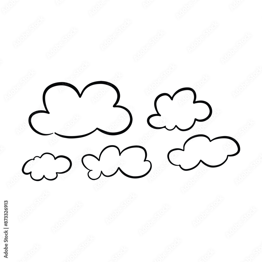 Cloud icon, hand-drawn outline sketch simple doodle outline drawing art illustration Cloud icon, hand-drawn outline sketch simple doodle outline drawing art illustration