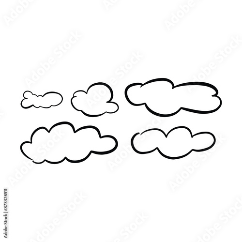 Cloud icon, hand-drawn outline sketch simple doodle outline drawing art illustration
