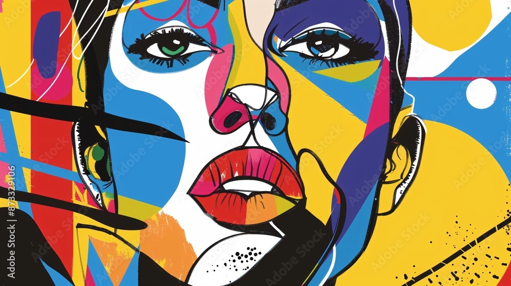 An arts cover featuring pop art, gallery highlights, and colorful typography, with space for text