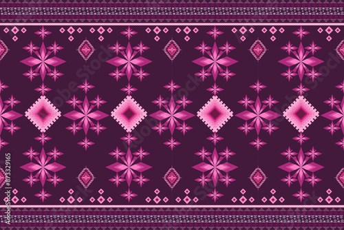Ethnic geometric oriental traditional seamless pattern. Native fabric geometry elements decoration design for fabric, texture, textile, embroidery, ornament, wallpaper, background, illustration, print