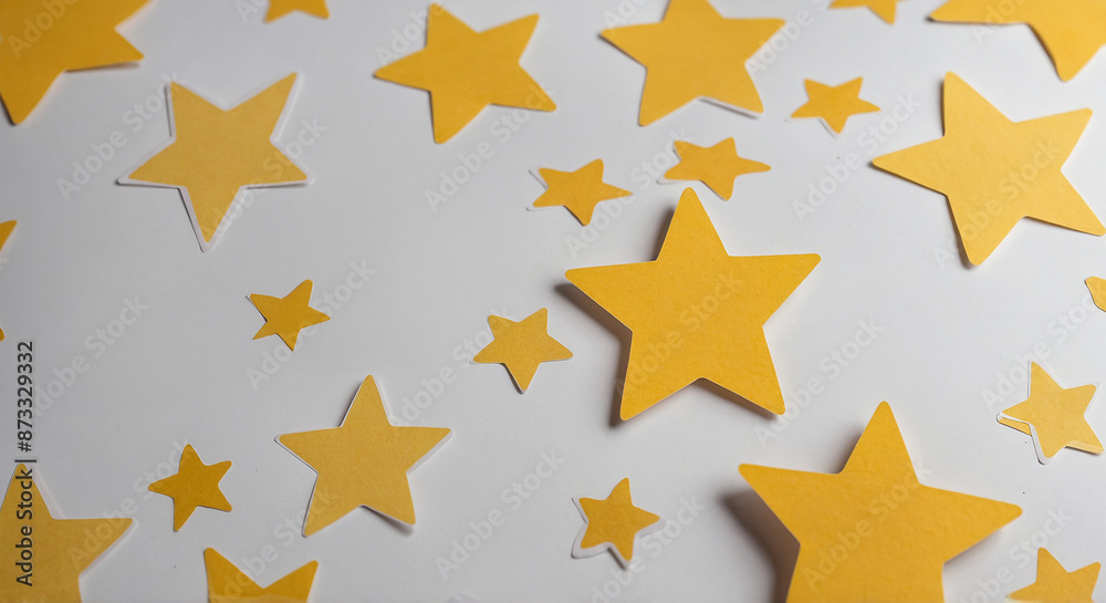 golden stars background on white shape paper sticker golden stars background on white shape paper sticker