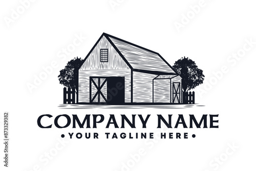 Vintage barn farm logo design, Vintage farm barn logo design - barn wood building house
