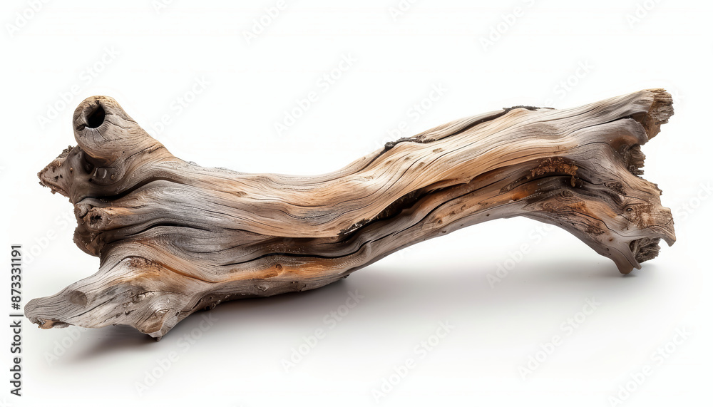 driftwood log isolated on white driftwood log isolated on white