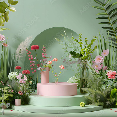 Amidst a tranquil garden, a symphony of tulips dances in the gentle breeze, their vibrant hues of pink, purple, red, and white painting a picturesque scene of springtime bliss.