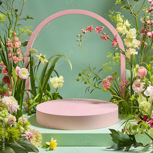 Amidst a tranquil garden, a symphony of tulips dances in the gentle breeze, their vibrant hues of pink, purple, red, and white painting a picturesque scene of springtime bliss.