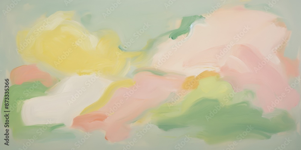 Abstract Surreal Colorful Painting With Pastel Brush Strokes