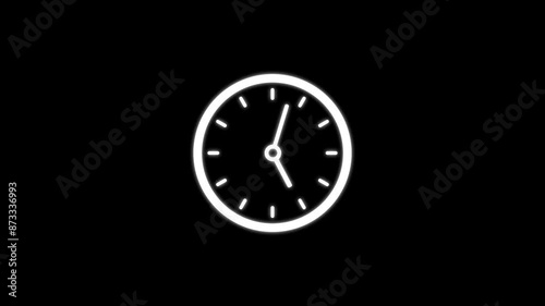 Wallpaper Mural Clock icon flat style 24 hours day fast speed with moving arrows clock time rotation 360 animation technology. Torontodigital.ca