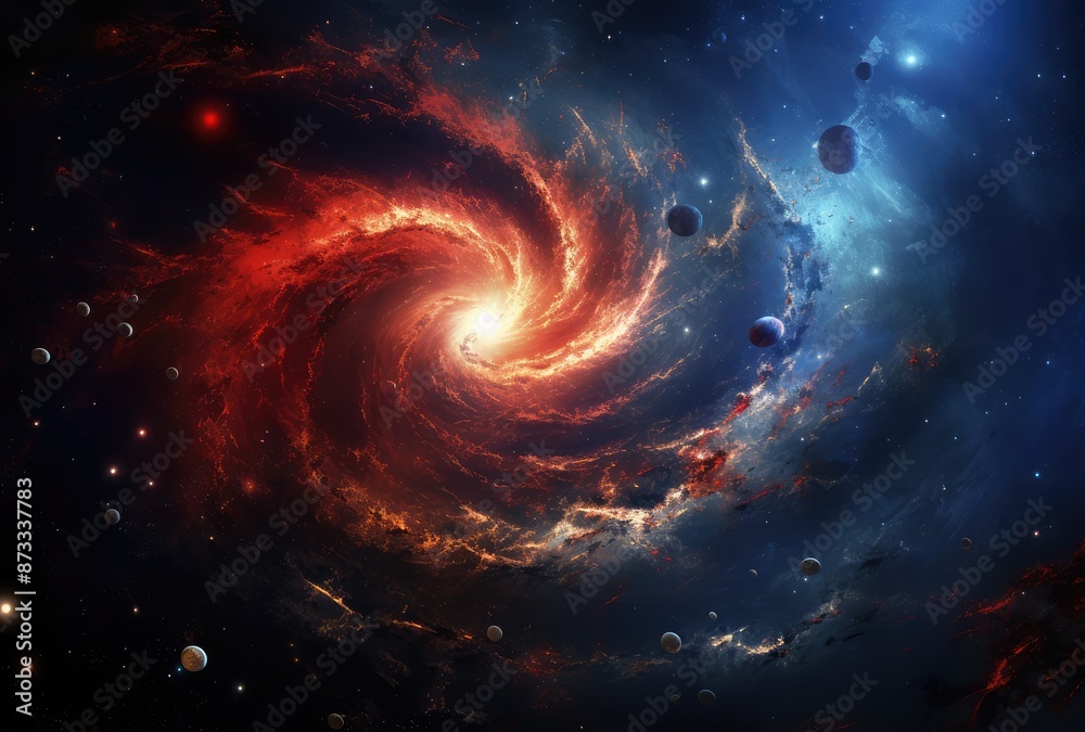 Obraz premium Galaxy in outer space. Abstract fractal background. 3D rendering