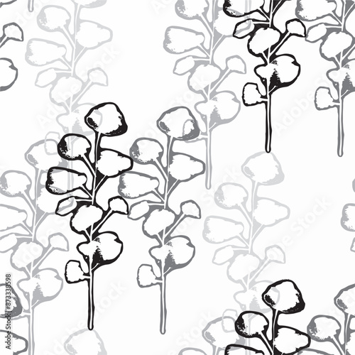 Trendy floral seamless pattern collection. Set of vintage 70s style flower background illustration. Colorful pastel color groovy artwork bundle, y2k nature backgrounds with spring plants