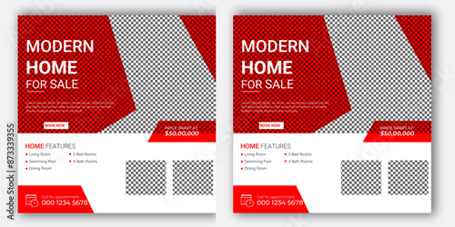 Real estate home sale social media post banner design template For digital marketing. with elegant, abstract, Business