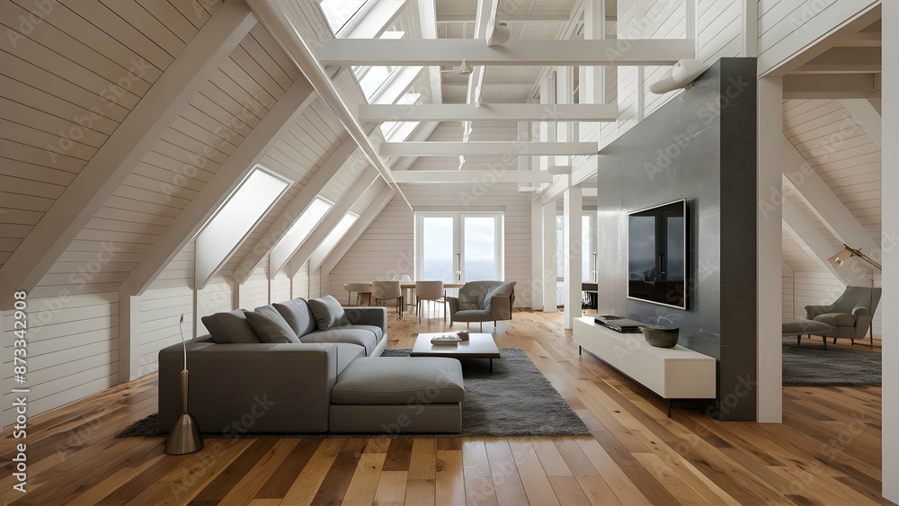 Fototapeta premium Spectacular TV room interior