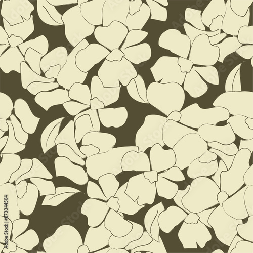 Trendy floral seamless pattern collection. Set of vintage 70s style flower background illustration. Colorful pastel color groovy artwork bundle, y2k nature backgrounds with spring plants