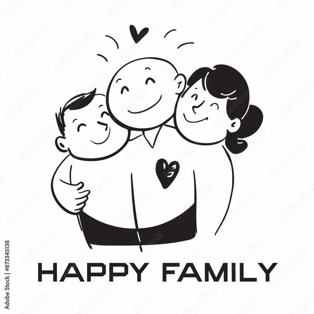 Happy family with children