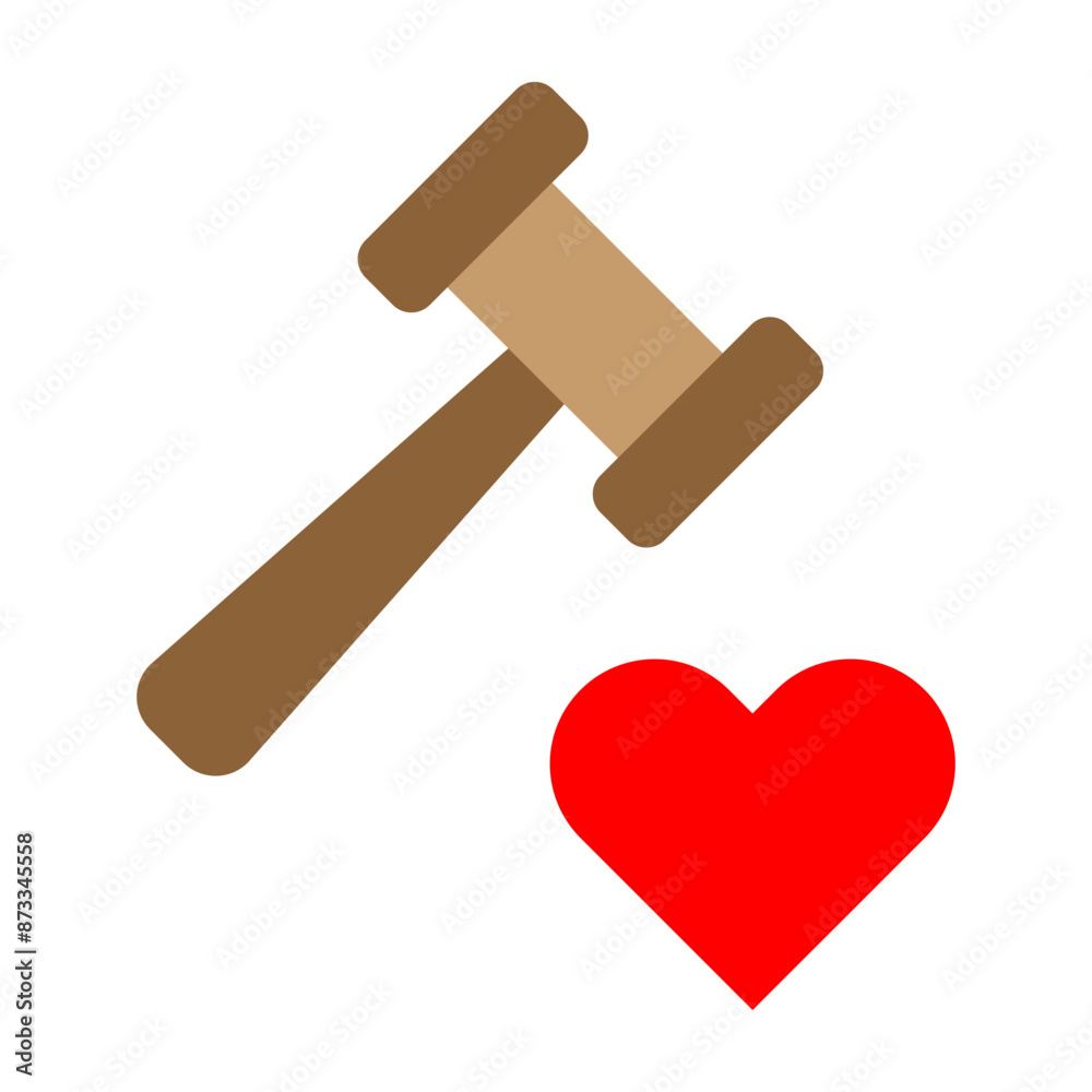 Charity Auction Vector Flat Icon Design Charity Auction Vector Flat Icon Design