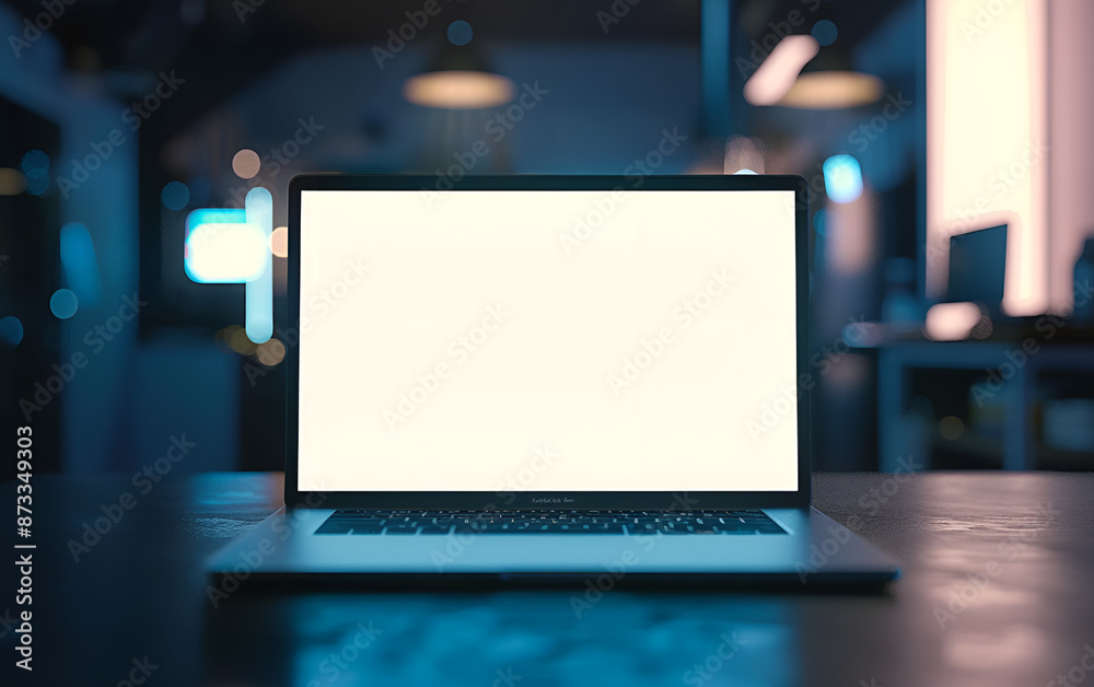 a modern laptop computer on the white background a modern laptop computer on the white background
