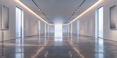 Wallpaper Mural Modern Minimalist Art Gallery With Glossy Floors and Bright Lighting Torontodigital.ca