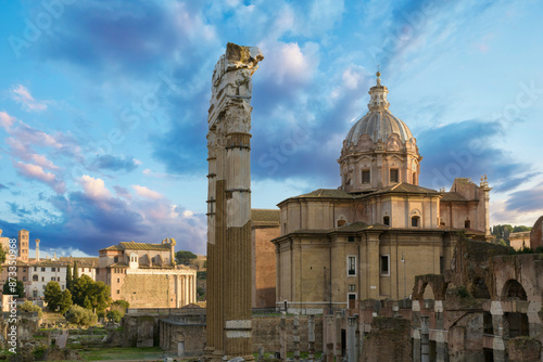 Santi Luca e Martina church between the Roman Forum and  orum of Caesar. Rome, Italy photo