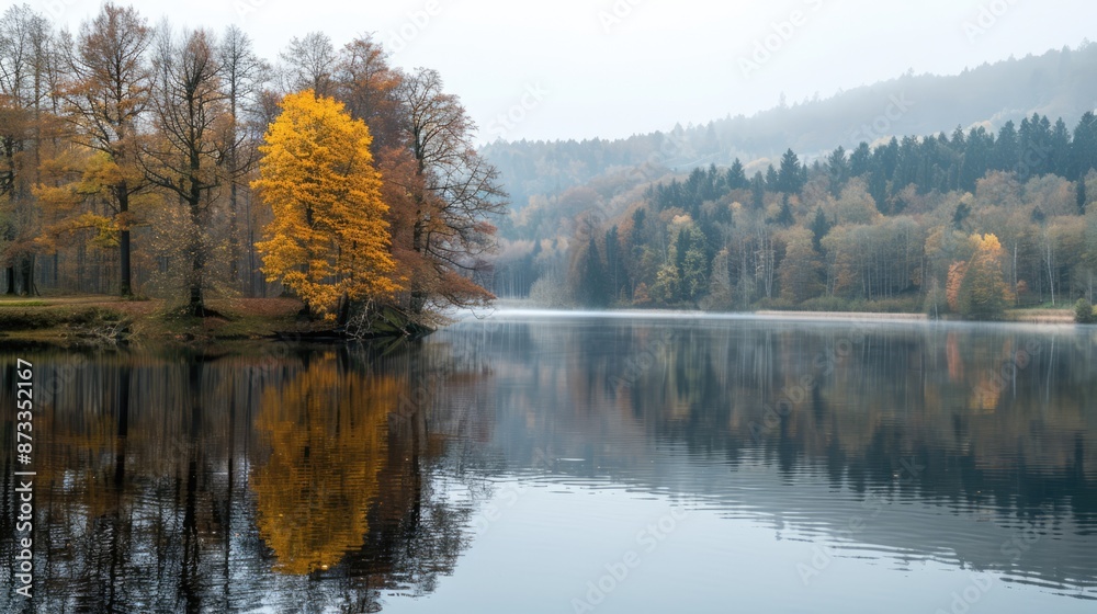 Fototapeta premium A serene lake with reflection