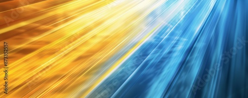 Vibrant and dynamic abstract background with a burst of yellow and blue rays converging at the center