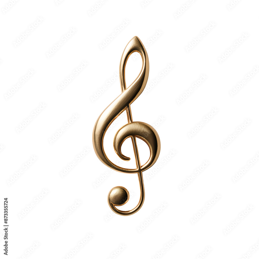 3d gold treble clef. 3d gold treble clef.
