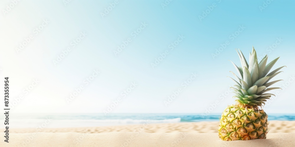 Pineapple on the beach. Summer background. Pineapple on the beach. Summer background.