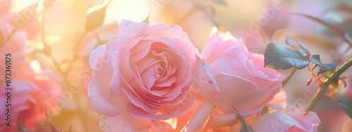 pink and yellow roses background