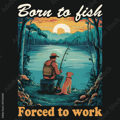 Fishing t-shirt Design vector.
