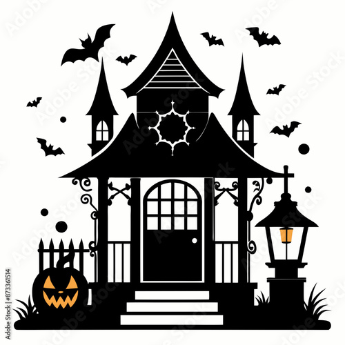 halloween vector,halloween metal art,laser cut file 3 D,pumpkinhalloween background with pumpkin and bats photo