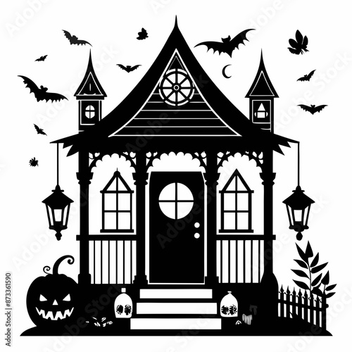 halloween vector,halloween metal art,laser cut file 3 D,pumpkinhalloween background with pumpkin and bats photo