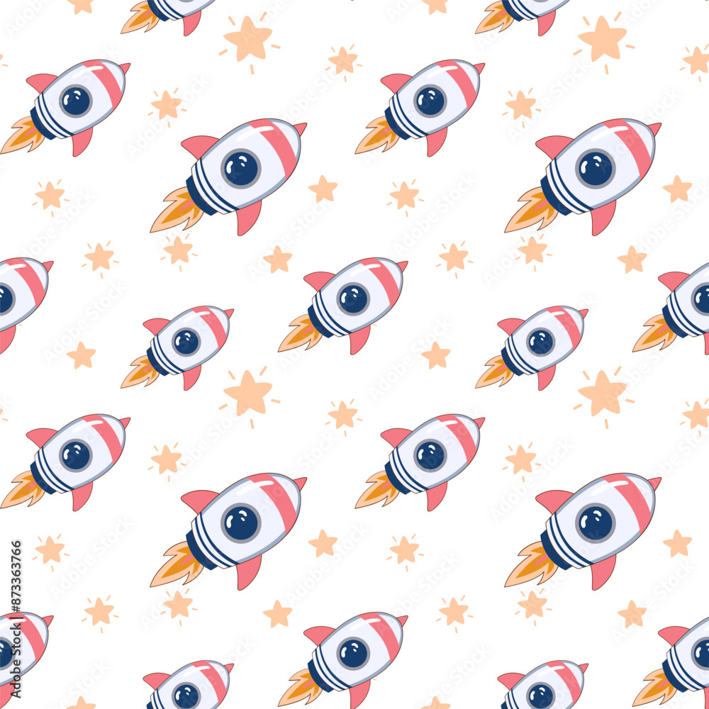 vector seamless pattern with rocket vector seamless pattern with rocket