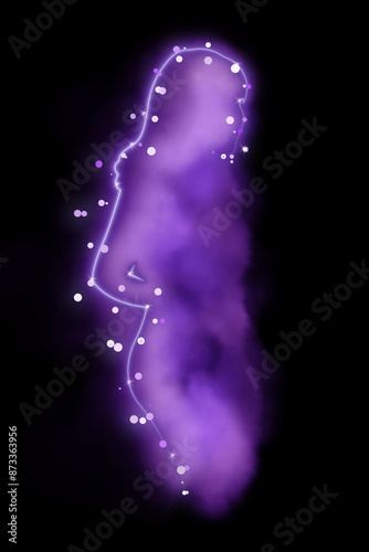 Silhouette of woman like a galaxy