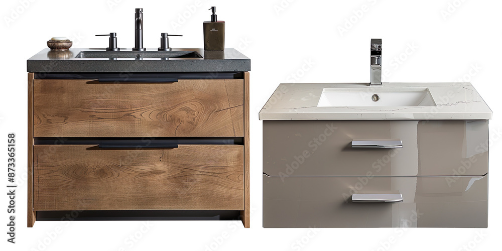 Elegant Bathroom Vanity on Transparent Background Elegant Bathroom Vanity on Transparent Background