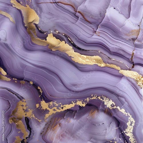 Luxurious abstract marble texture featuring purple and gold tones, perfect for elegant and creative backgrounds.