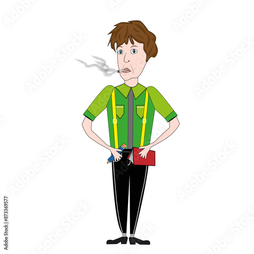 Hombre fumando un cigarro.