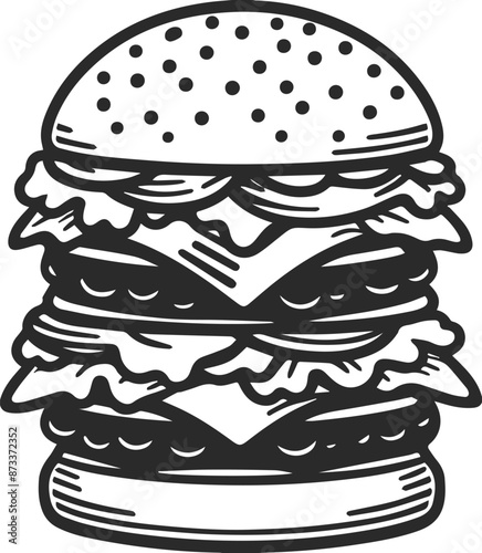 hamburger silhouettes vector illustration