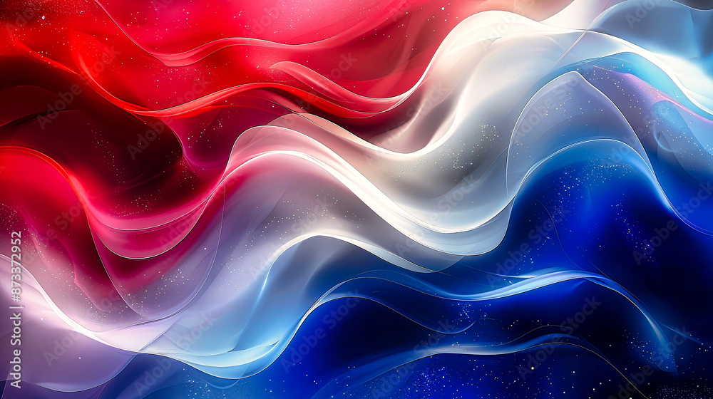 Abstract background with red, blue and white wavy lines. Abstract background with red, blue and white wavy lines.