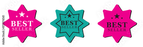 Best seller badge logo design. Best seller vector isolated, best seller satisfaction guaranteed business round icon for product logo, Templat for awards, badges, quality marks and certificates. Vector