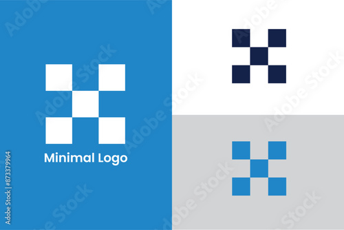 letter X square diamond icon maze logo, letter X game puzzle geometric logo, square box qr code geometric logo, letter x pixel pattern