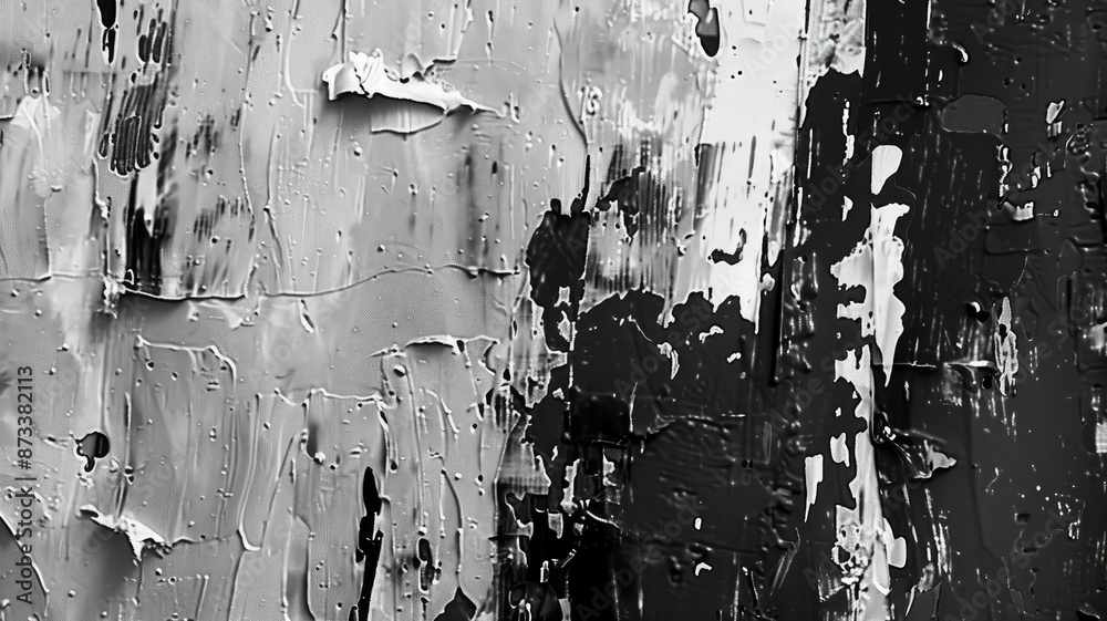 Abstract Art with Black and White Paint - A close-up shot of a textured ...