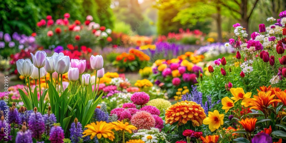 A Symphony of Colors in a Vibrant Spring Garden A Symphony of Colors in a Vibrant Spring Garden