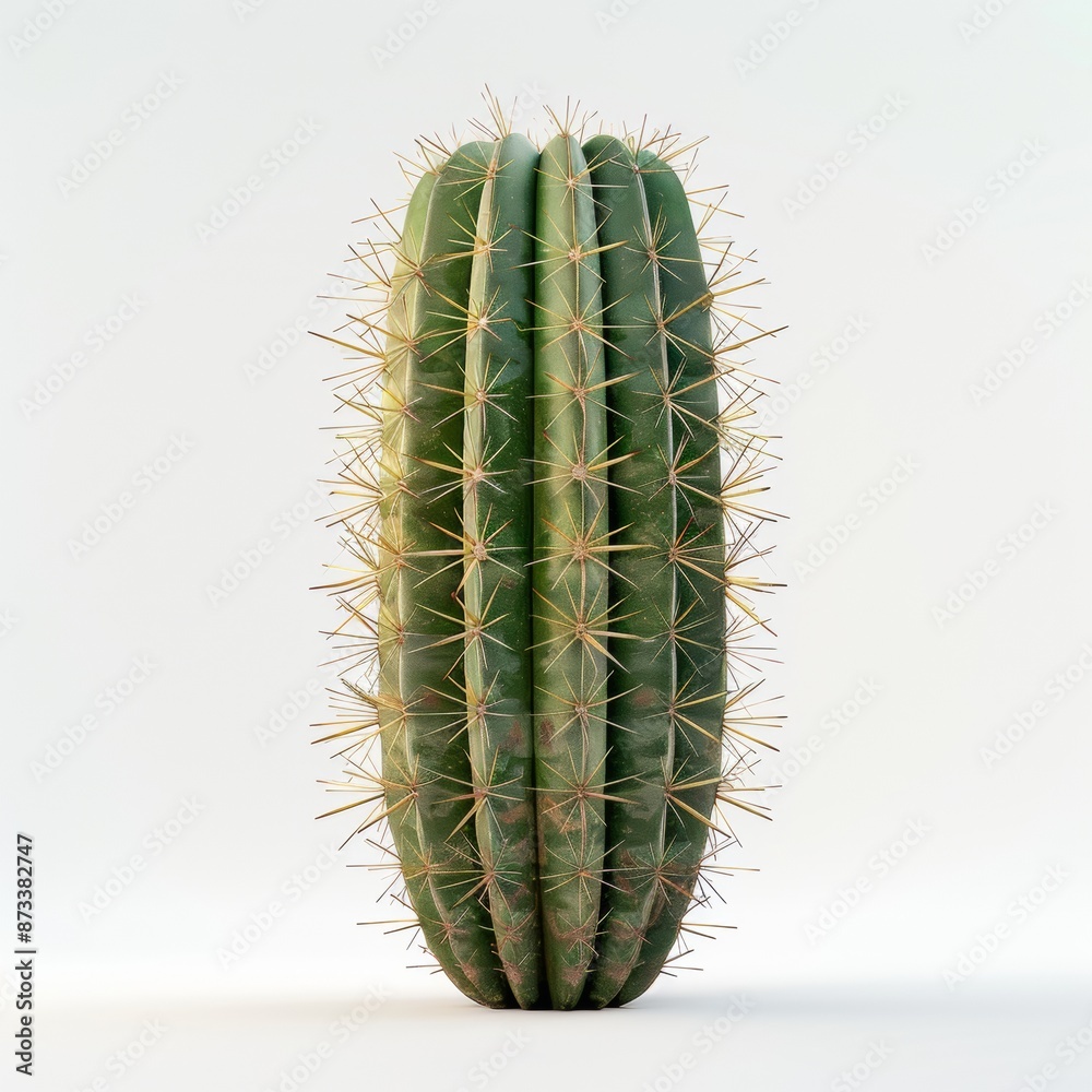 Naklejka premium 3D rendering of a realistic cactus isolated on a white background