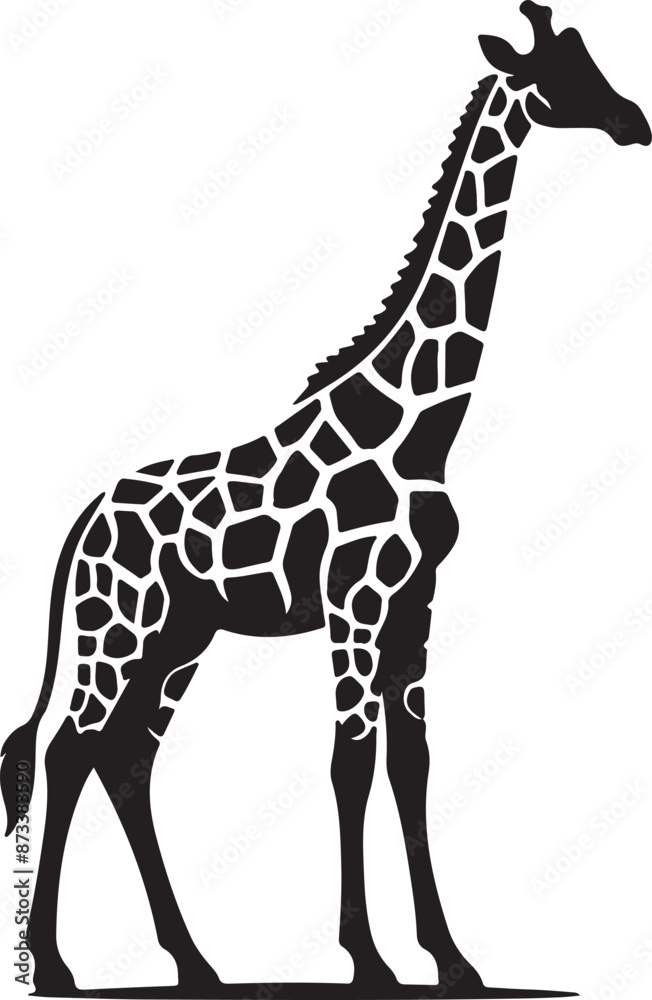 Naklejka premium Giraffe silhouette vector