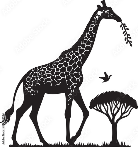 Giraffe silhouette vector