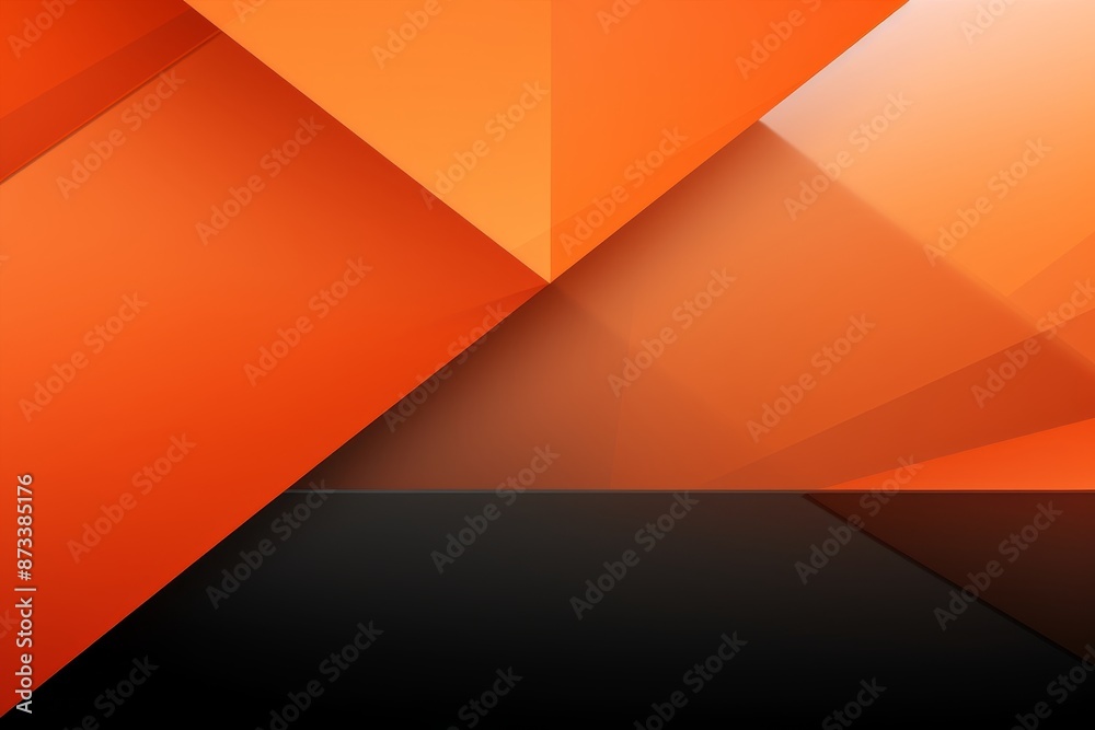 Abstract composition in graphite and bright orange with geometric shapes and lines Abstract composition in graphite and bright orange with geometric shapes and lines