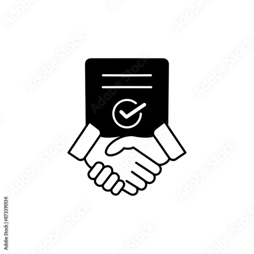Partnership and handshake concept editable stroke outline icon isolated on white background flat vector illustration. Pixel perfect.