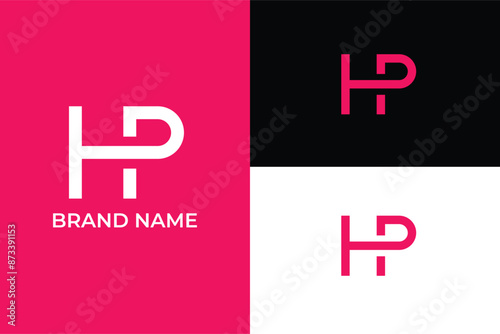 letter HP connected chain link modern abstract trendy business logo, letter HP TP vector cleaning service, cleaning logo vector, home services logos, moving forward vacuum cleaner vector logo