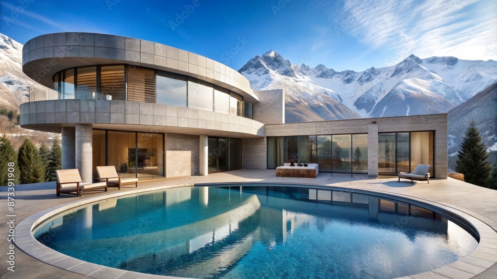 Modern House with Infinity Pool in the Mountains Modern House with Infinity Pool in the Mountains