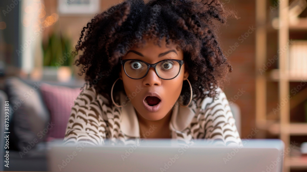 amazed person in front of the computer