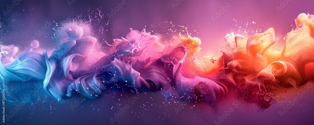 Fototapeta premium Colorful liquid swirl abstract art background with vibrant tones